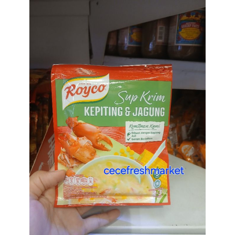 

jual sup krim kepiting dan jagung royco pack