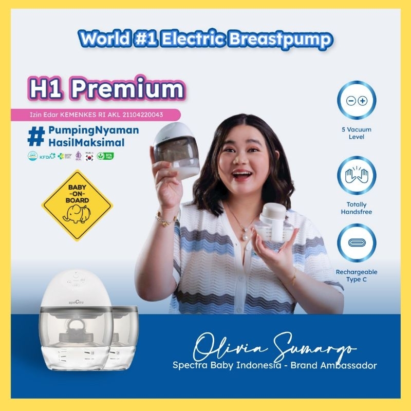Spectra H1 Wearable Handsfree Breastpump Pompa Asi