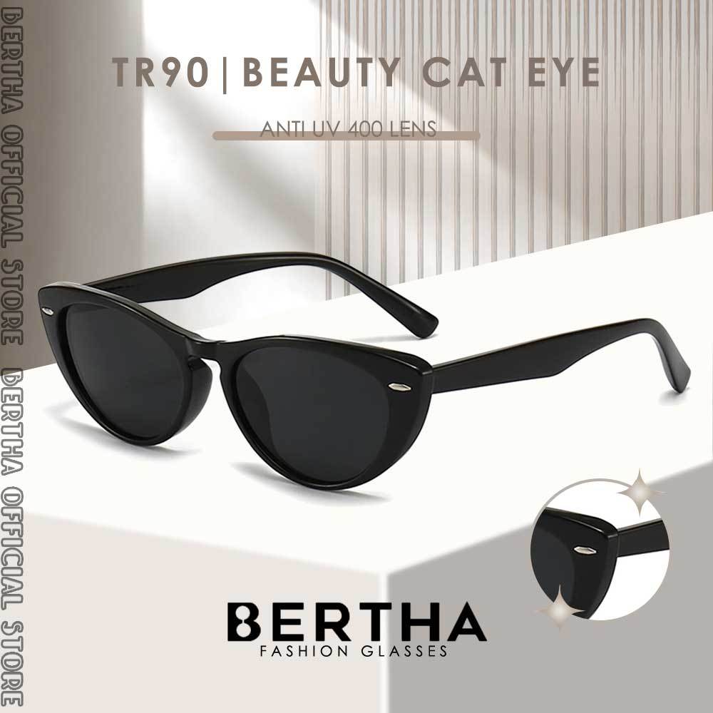 Bertha Kacamata Sunglasses Anti UV 400 Style Cat Eye Fashion Wanita Trendy Fashion Anti Silau Bahan 