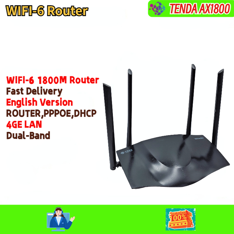 AX1800 DUAL BAND WI-Fi6 ROUTER TENDA AX1800M WIFI6 Bekas