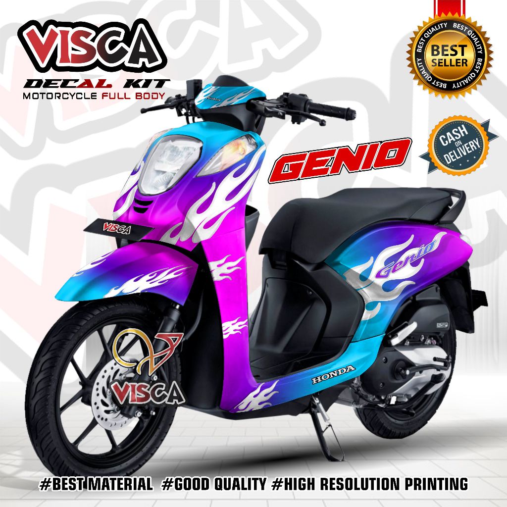 Decal Genio Full Body 2022 Stiker Genio Variasi 2022 Full Body Stiker Motor Genio 2022 Striping Geni