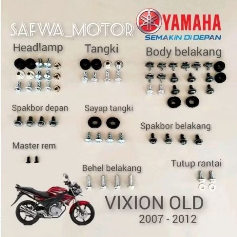 Baut Lengkap Fullset Body Yamaha Vixion OLD