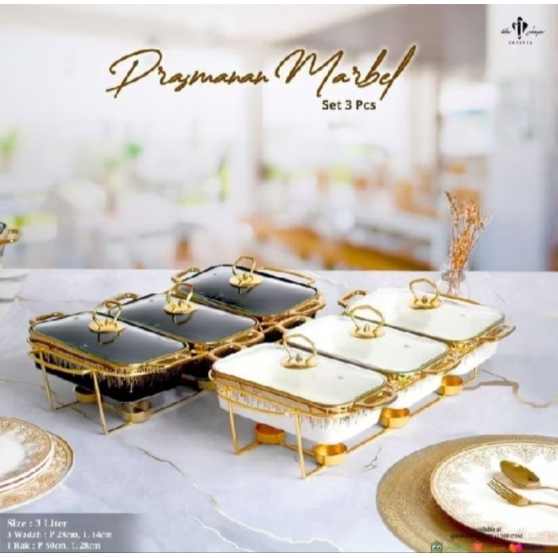 Prasmanan Gandeng Keramik Marble Set 3 Pcs BATAM