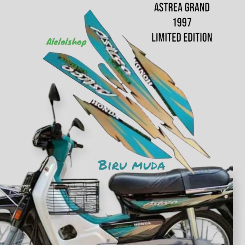 STIKER STRIPING LIS LES POLET PLAT BODY MOTOR HONDA ASTREA GRAND 1997 LIMITED EDITION BIRU MUDA