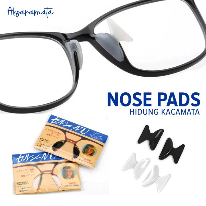 Nosepad kacamata tempel penyangga hidung nosepad tempel nosepad kacamata anti mlorot hitam putih