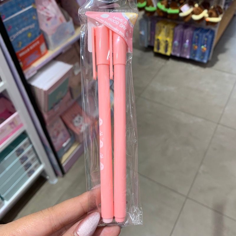

Miniso Stick Figure Puppy Series 2-Piece Pink-Barrel Gel Pen Set (0.5mm, Pink Ink)