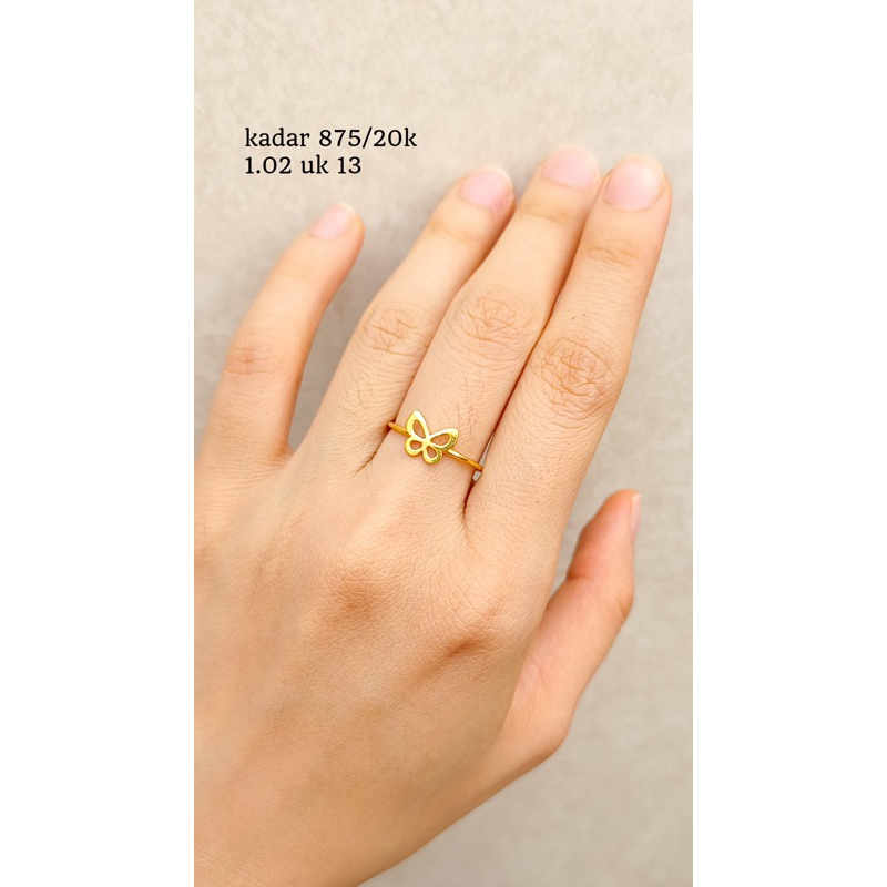 Cincin emas asli kadar 875 cincin remaja model kupu