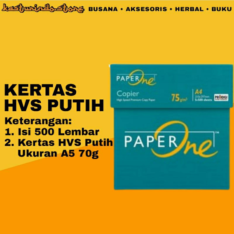 

Kertas HVS Putih Ukuran A5 70g isi 500 Lembar