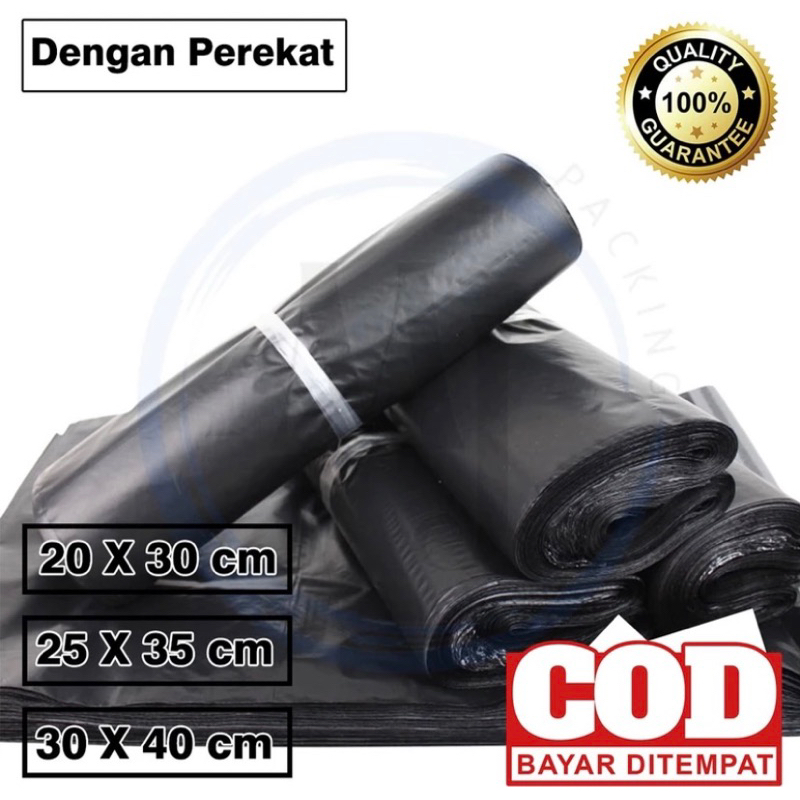 

[BLACK] Plastik Polymailer 25x35 / Polimailer glossy / Plastik Packing Dengan Perekat / Lem Premium