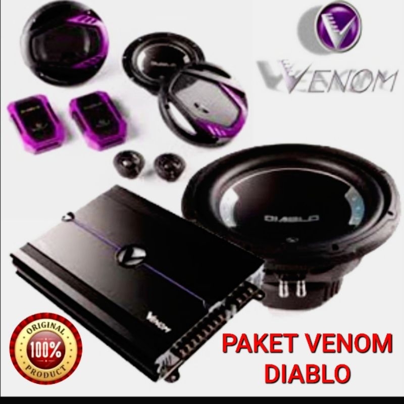 Paket Audio Venom Diablo Power Subwoofer Speaker Split Audio Mobil Garansi Resmi Venom
