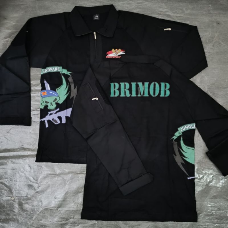 Kaos Tactical BDU Hitam Brimob Untuk Indonesia Jungle Warfare / Kaos Tactical BDU Brimob Untuk Indon
