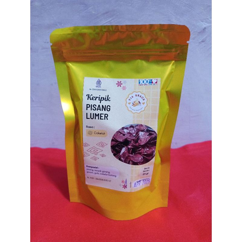 

Kripik Pisang Coklat Lumer Via Snack