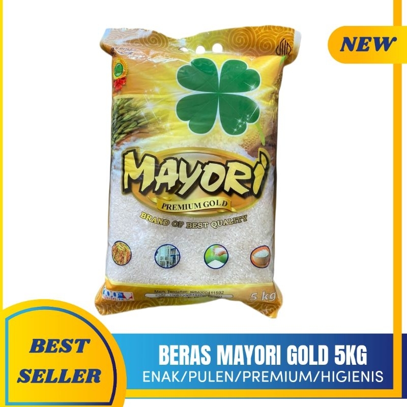 

BERAS MAYORI PREMIUM GOLD KEMASAN 5KG MURAH/SUPER PUNEL/BERSIH/ENAK/PUTIH/HIGIENIS