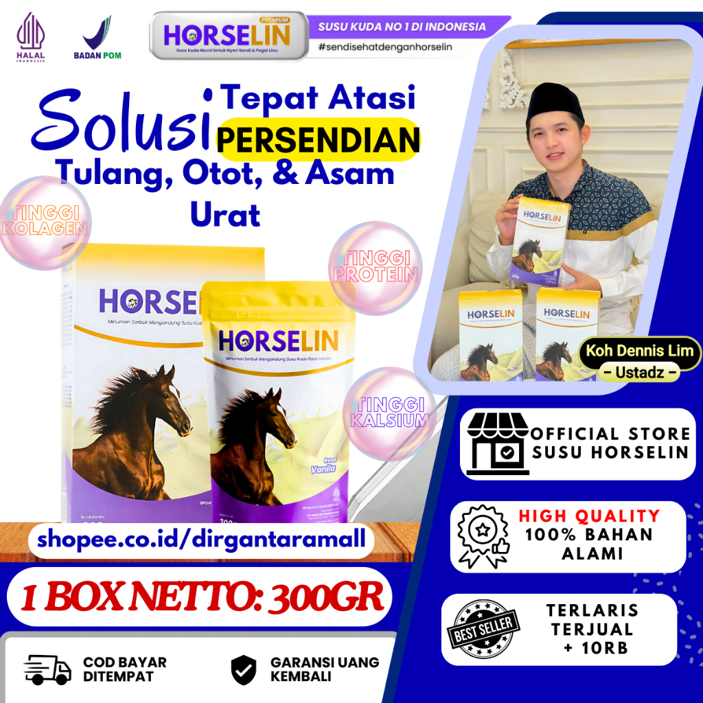 Horselin Susu Kuda Asli Sumbawa Atasi Nyeri Sendi Rematik Asam Urat Pegal Linu Halal Bpom Original