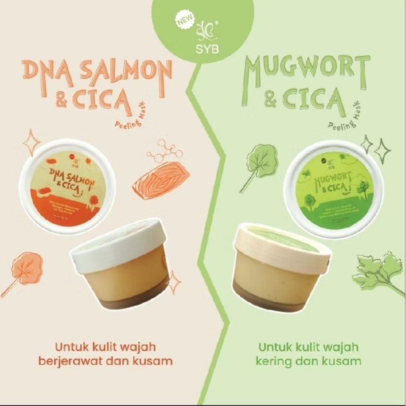 Syb peeling mask | mugwort & Dna salmon masker wajah
