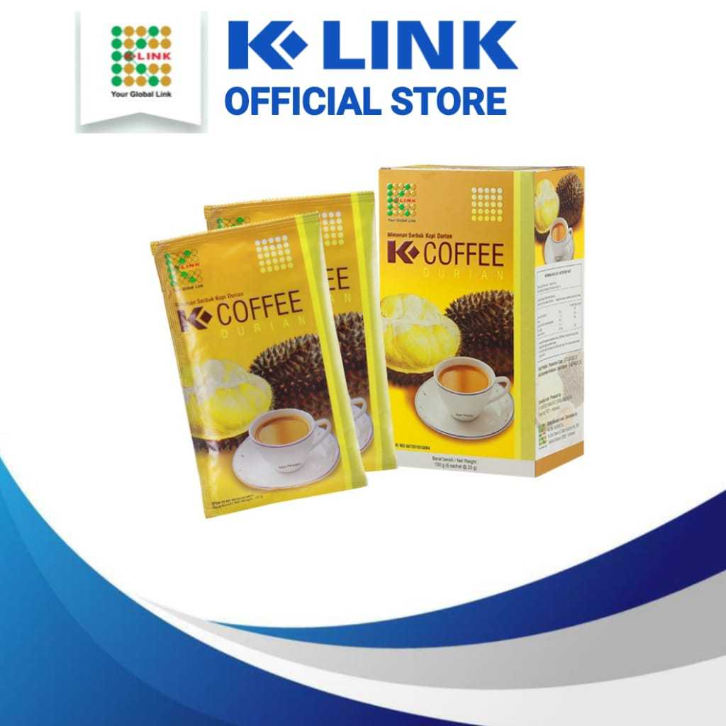 

K-LINK ORIGINAL PRODUK.kopi durian k link.k link kopi.Kopi rasa durian.Kopi Durian Original K LINK.Kemasan 6 Sachet
