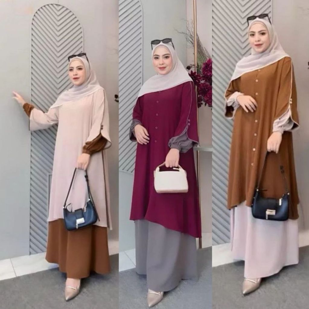 ONESET AKU KARISSA SET ROK MALAYSIA TUNIK SYARI GAMIS MELAYU
