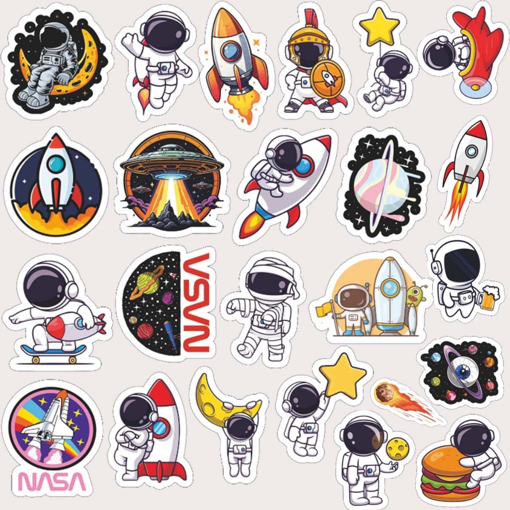 

Stiker Pack Series Cartoon Astronot - Amuzzz12