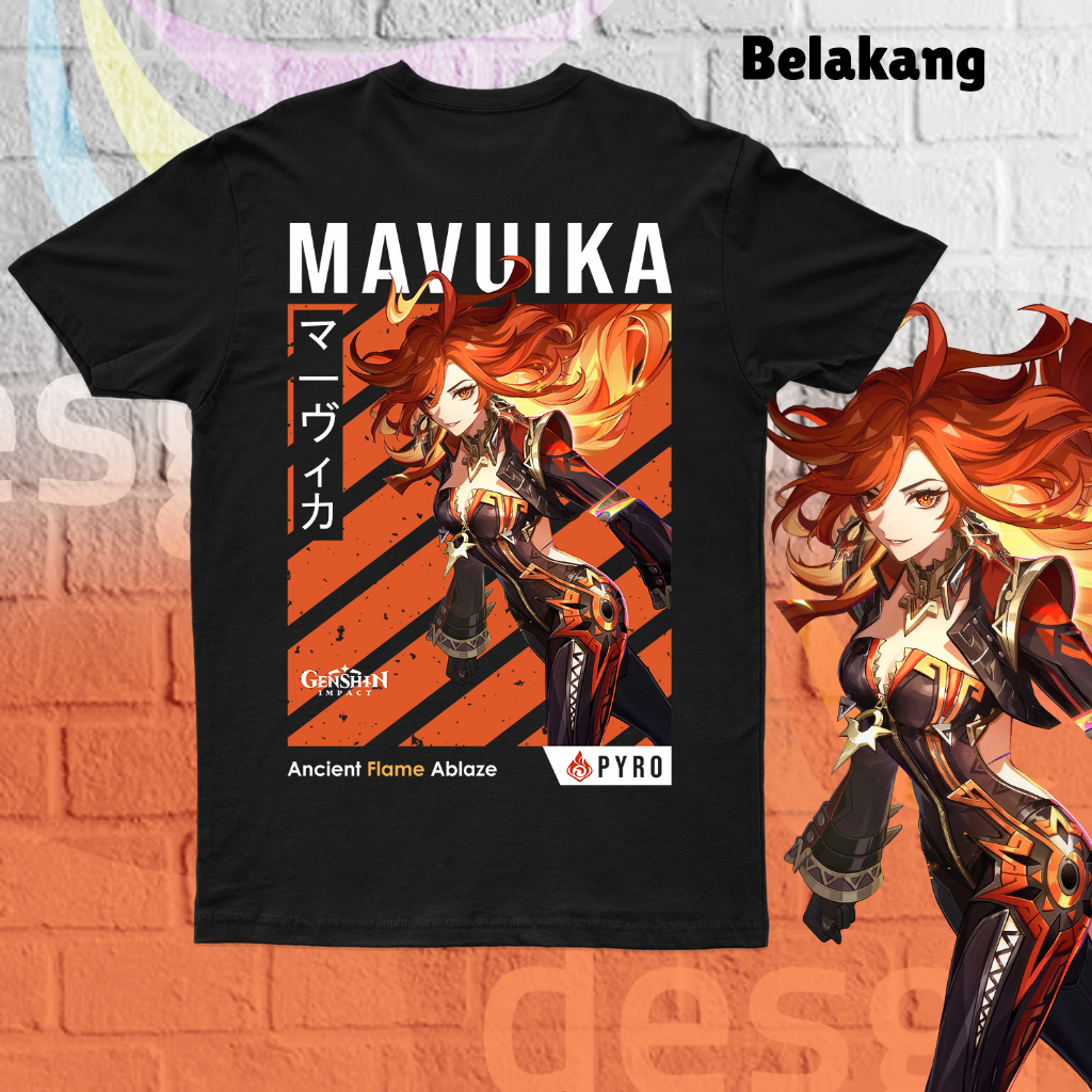 Kaos Anime Game Mavuika Genshin Impact Baju