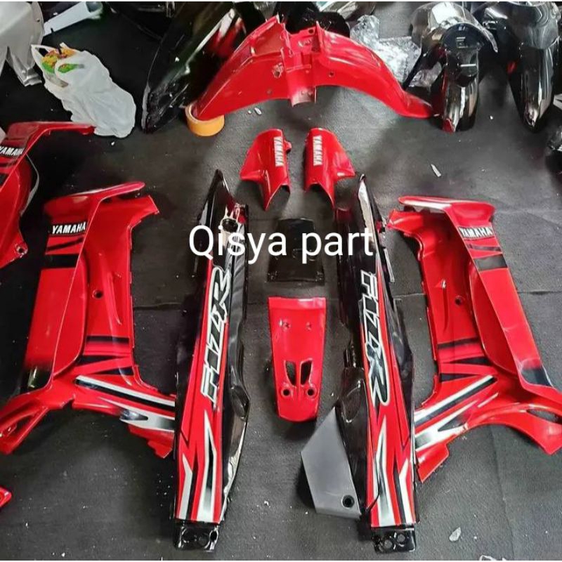 Cover Body Fullset Halus Fiz R Body Fullset Halus FizR Merah Hitam Striping SE Merah