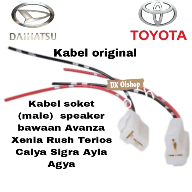 soket kabel pnp speaker asli bawaan mobil Toyota Daihatsu
