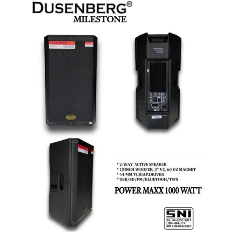 Speaker Aktif Dusenberg milestone 1000 Watt 1set speaker Aktif 2buah speaker Aktif Original