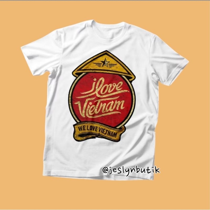kaos oleh oleh negara Vietnam baju souvenir I LOVE VIETNAM keren