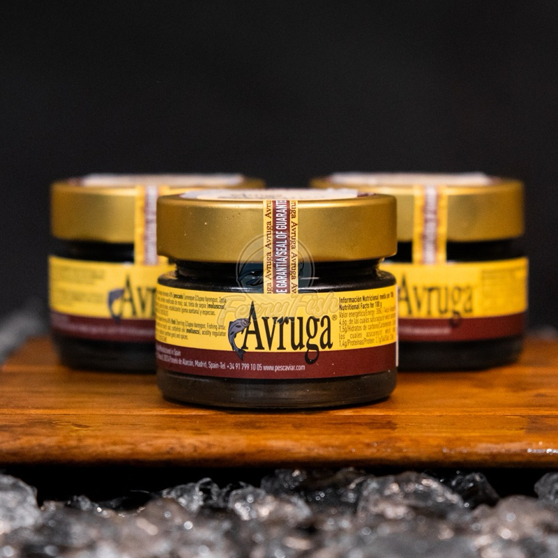 

Caviar Avruga 120 Gram / Pescaviar Telur Ikan Hitam Kaviar Smoked Premium