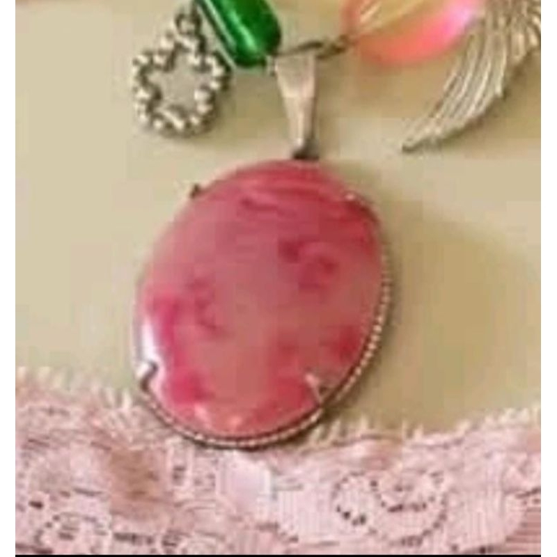 Batu custom / kalung batu alam / bros batu alam