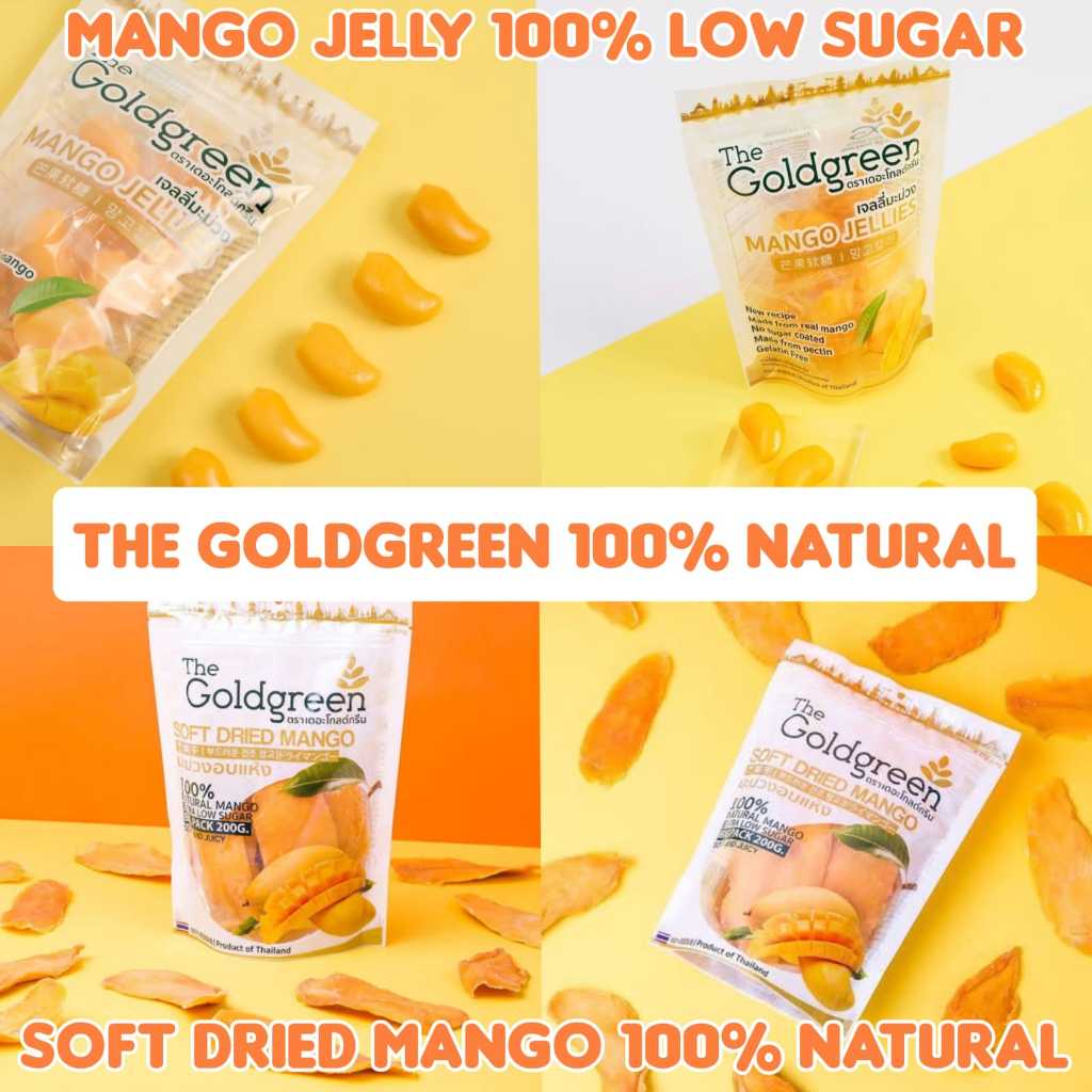 

[Tanpa Gula]The Goldgreen Soft Dried Mango Jelly Thailand Manisan Mangga Kering Alami