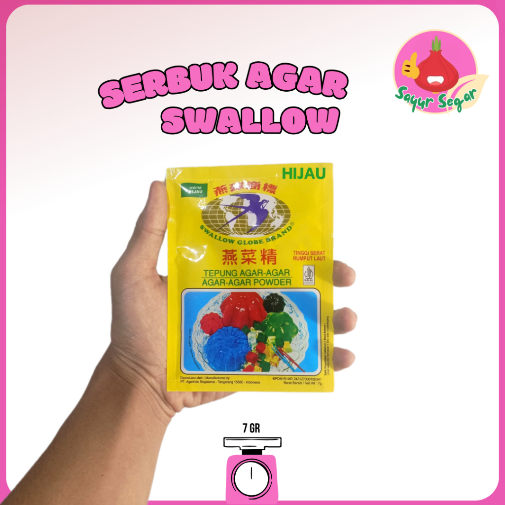 

Sayur Segar - Agar Agar Swallow Warna Hijau / Agar-agar Powder 7 gr
