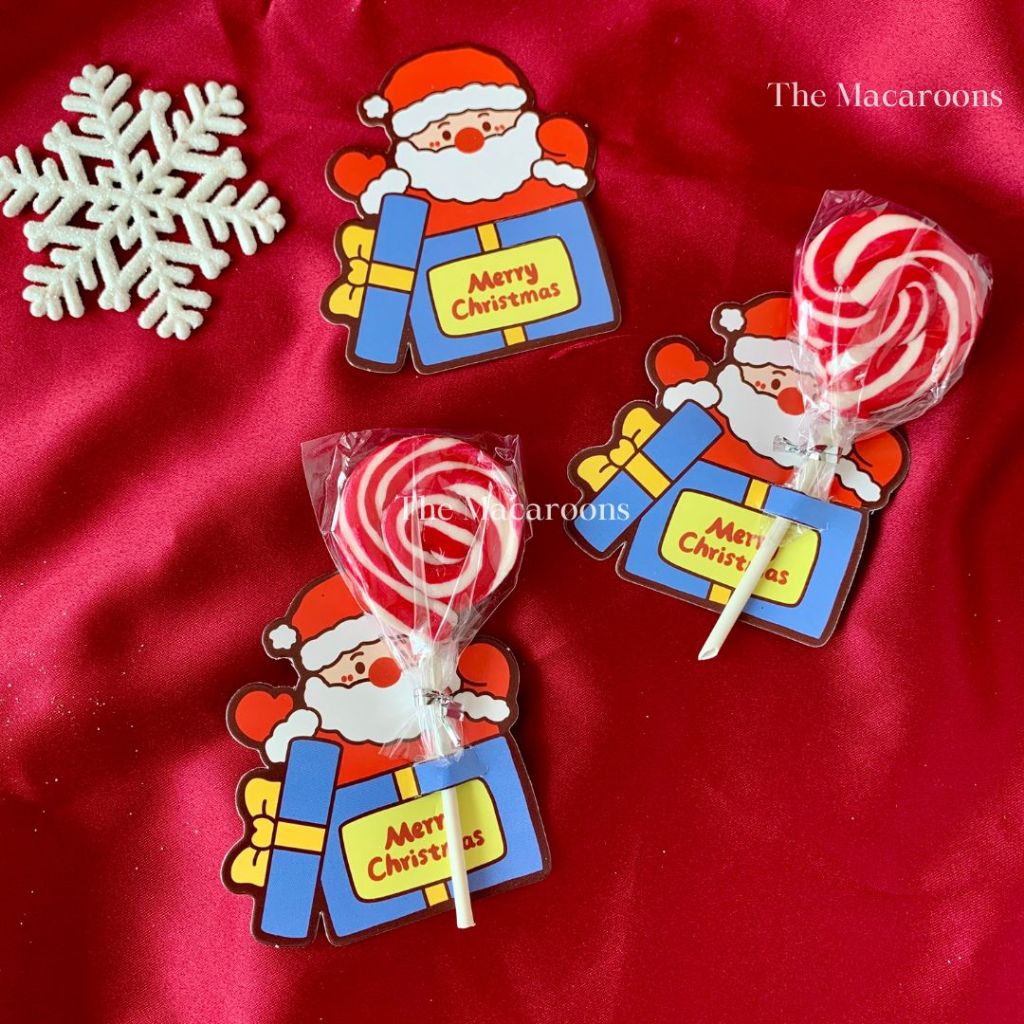 

Permen Lolipop Natal + Kartu Natal Santa Claus dan Rudolph