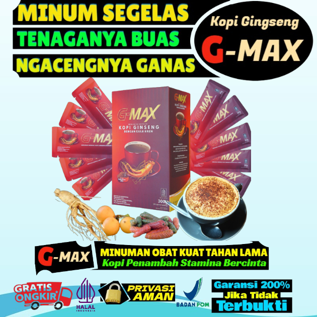 

gara gara sebotol minuman kopi g-max ekstra gingseng stamina pria tahan lama membantu kuat energi