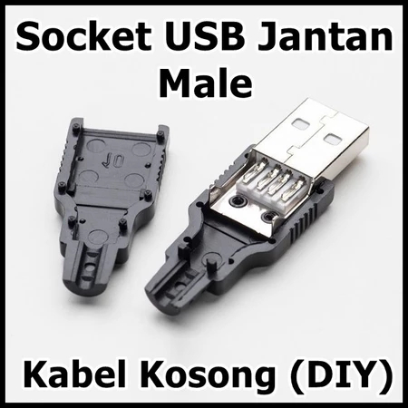 Socket Connector Male Plug USB Male 4 Pin Socket Male USB Soket Jantan USB Kosong Type Jantan