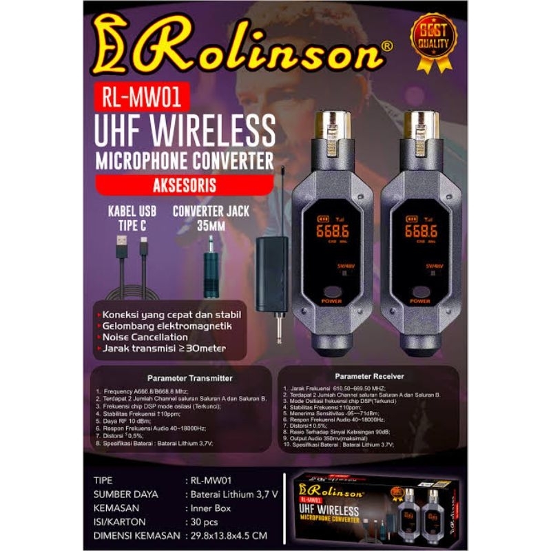 Converter UHF Wireless Microphone • Alat Mengubah Mic Kabel Menjadi Mic Wireless