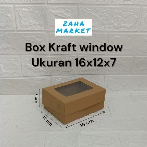 

Box Kraft window R5 ukuran 16x12x7cm laminasi-kemasan kue.