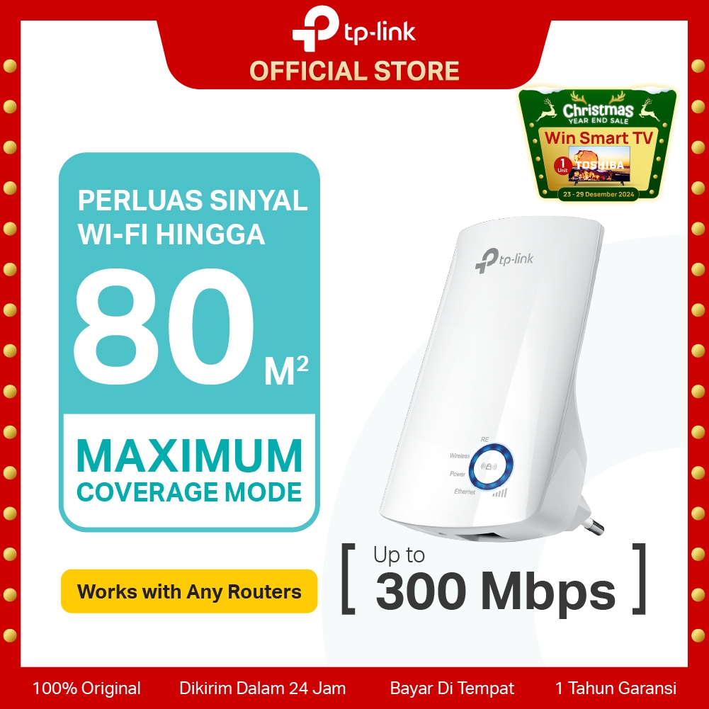 TP-Link TL-WA850RE N300 WiFi Extender Penguat Sinya Repeater 300Mbps Wireless Mesh Access Point WPA