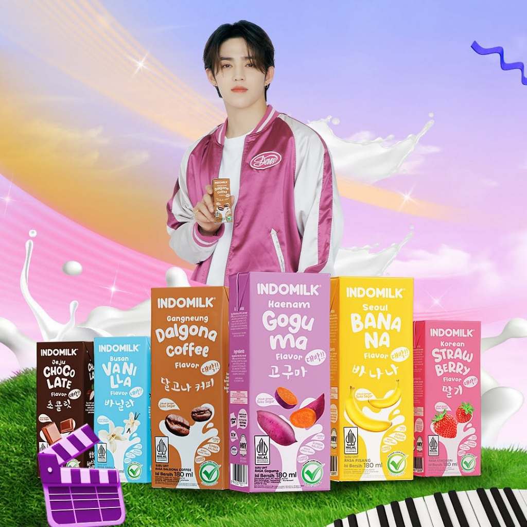 

Minuman Kemasan Indomilk Susu UHT 180 Ml x 8 pcs Korean Series Rasa Seoul Banana, Jeju Chocolate, Gangneung Dalgona Coffee, Korean Strawberry, Haenam Goguma