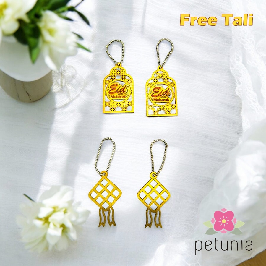 (FREE TALI) Hangtag Idul Fitri Kayu Gold Premium Hang Tag Lebaran Label Hampers Lebaran