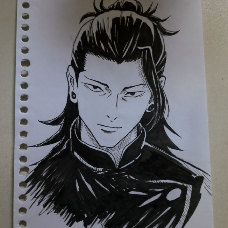 

gambar sketsa geto jujutsu kaisen A5