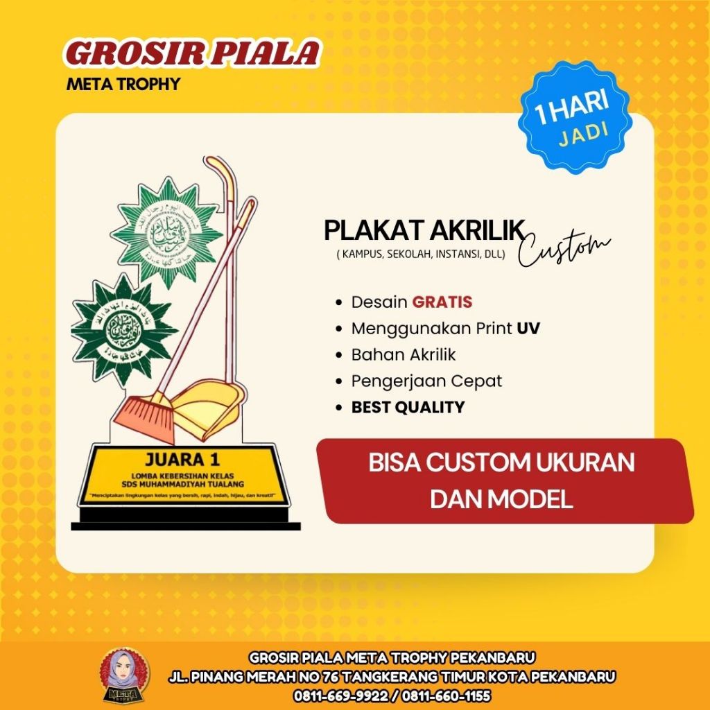 PLAKAT AKRILIK CUSTOM KEBERSIHAN KENANG - KENANGAN CINDERAMATA MURAH