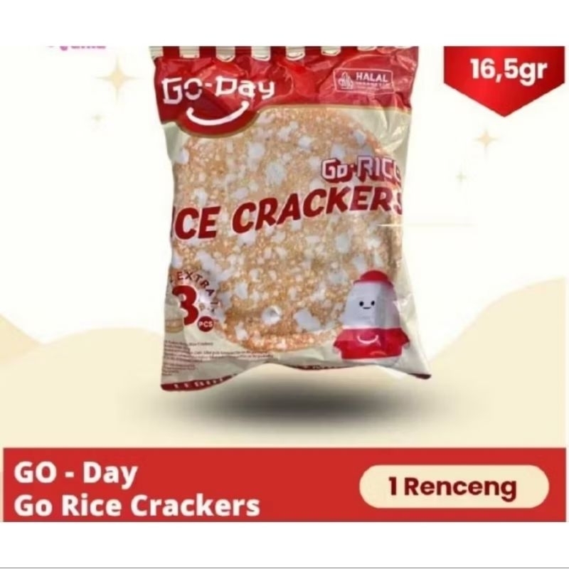 

1 renceng Go-Day Go Rice Crackers Snack renteng isi 10 pcs