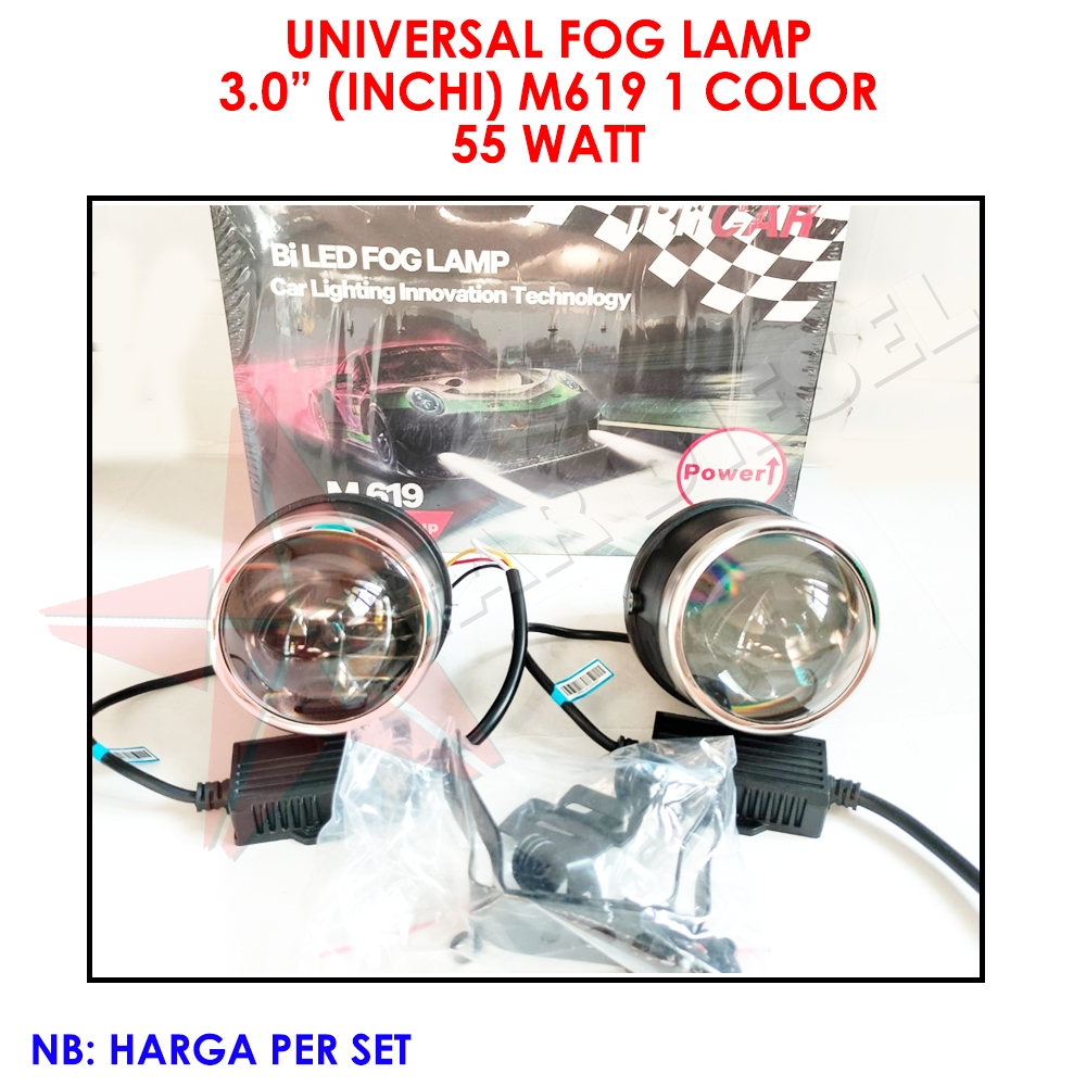 FOG LAMP BLUE LENS 3 INCH M619 TOYOTA INNOVA FOG LAMP PROJIE LED 1 WARNA LED SUPER TERANG FOGLAMP FO
