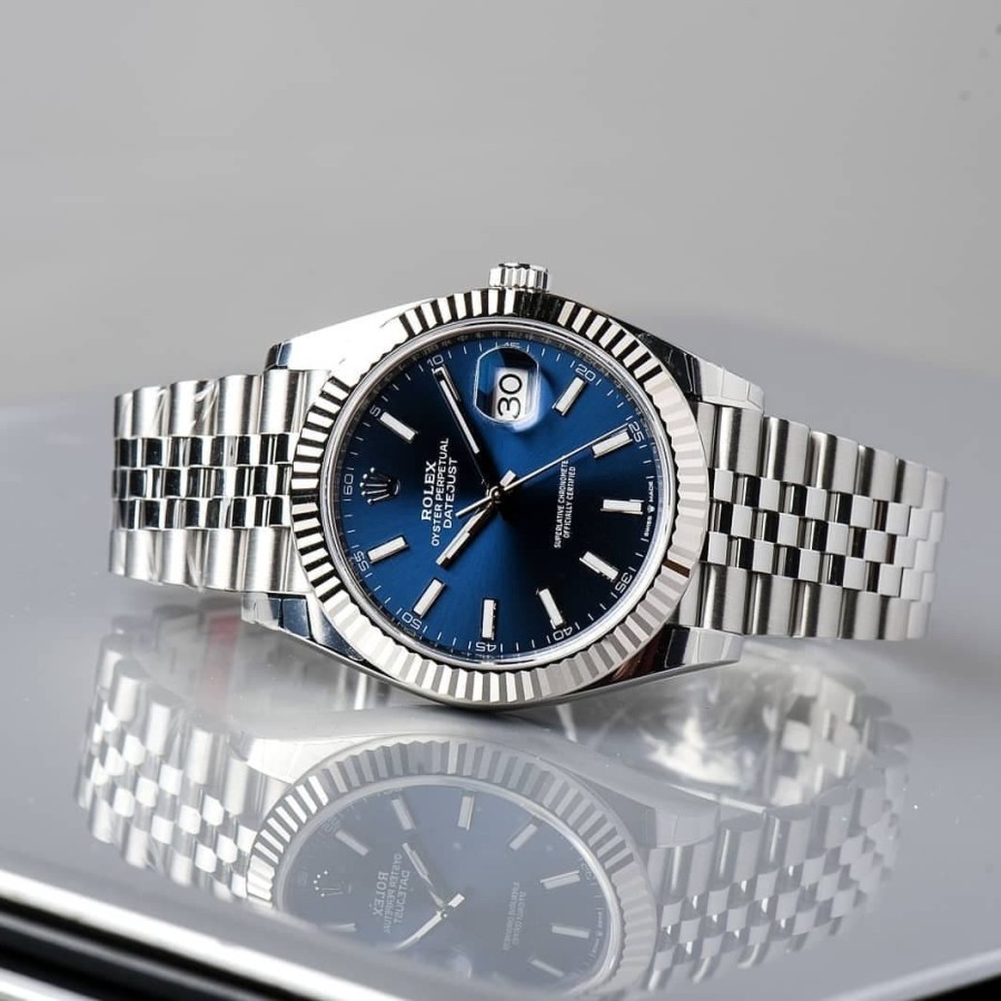 jam tangan Rolex Datejust 41 Blue White Gold Jubilee 126334