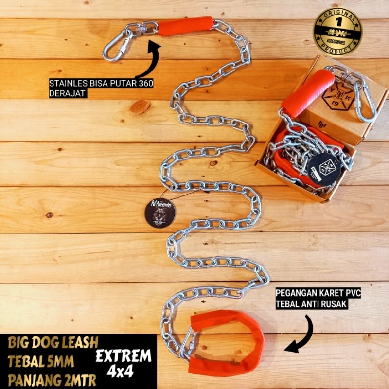 Rantai anjing tuntun extra kuat anti putus -  tali rantai anjing kekang