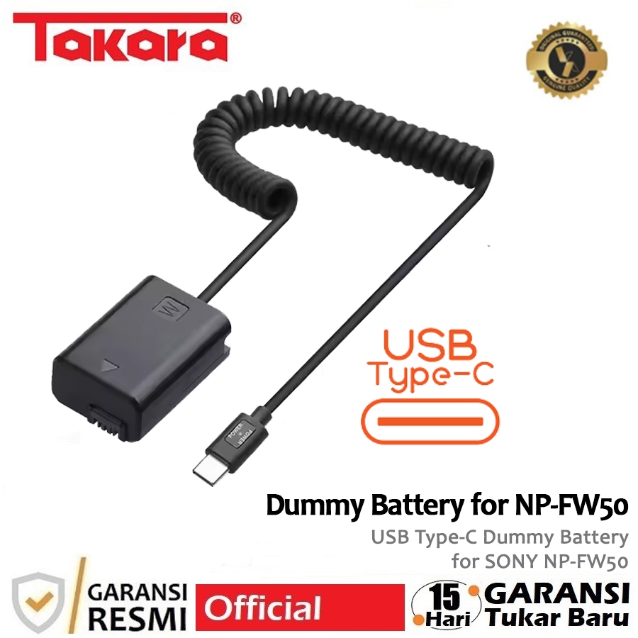 TAKARA DUMMY BATTERY USB TYPE-C FOR SONY NP-FW50