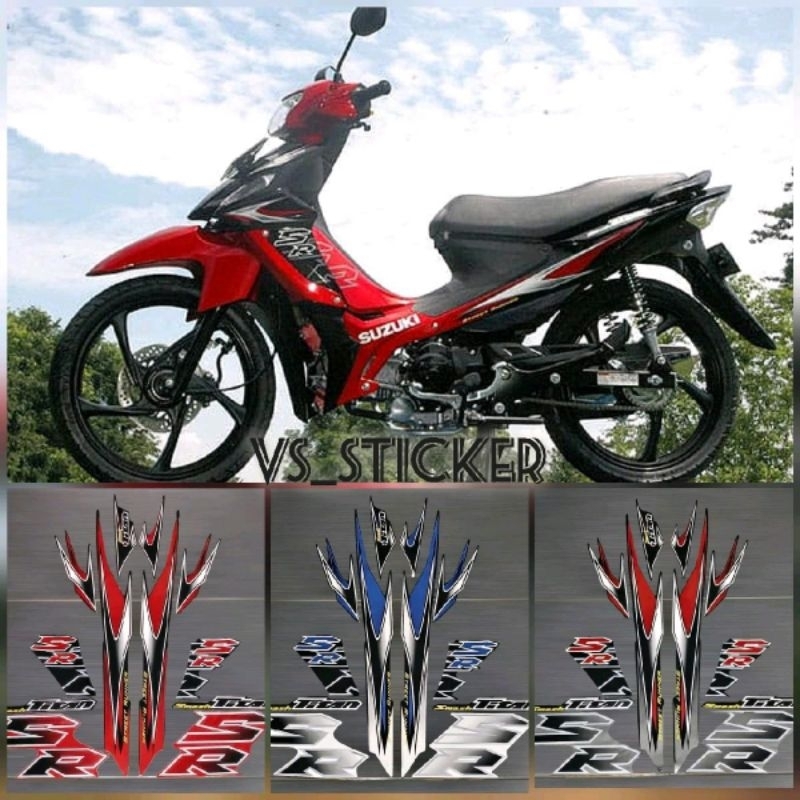 STRIPING LIST STANDART MOTOR SUZUKI SMASH SR TITAN 2010 MERAH PUTIH HITAM BIRU