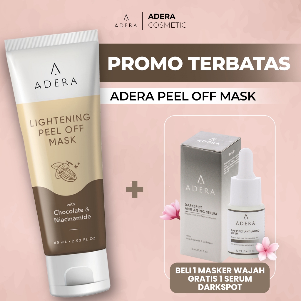 READY STOK!! ADERA Promo Beli 1 Masker Wajah Peel Off Komedo Gratis 2 Serum Darkspot Halal BPOM