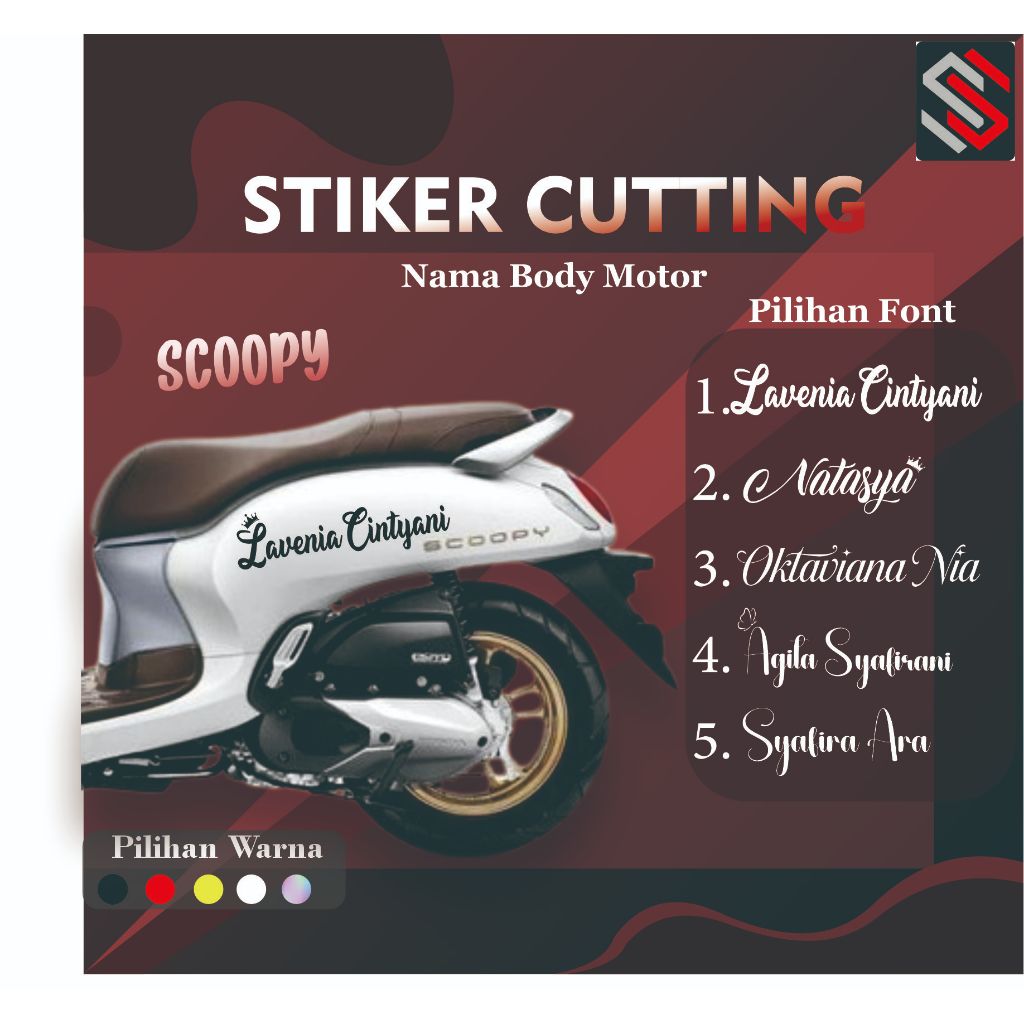 

STIKER CUSTOM NAMA BODY SCOOPY - STIKER CUTTING CUSTOM NAMA BODY MOTOR - STIKER CUSTOM NAMA BODY MOTOR BEST