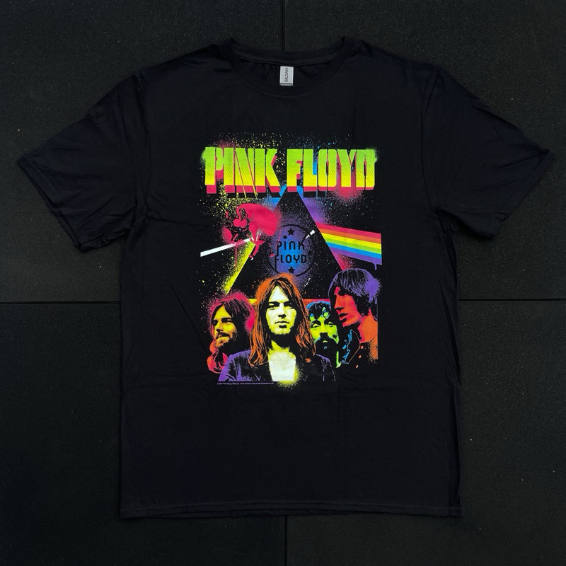 Tshirt Band Pria Wanita Pink Floyd - Neon Splatter Original Official